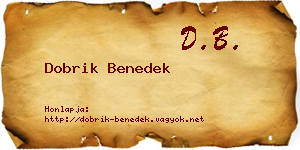 Dobrik Benedek névjegykártya