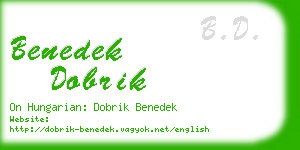 benedek dobrik business card